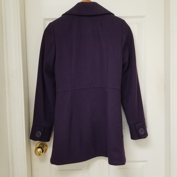 Atmosphere dark purple wool blend coat xs - Picture 2 of 8